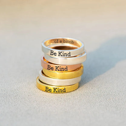 🔥Summer Hot Sale🌊BE KIND...OF A BI♥CH MANTRA RING