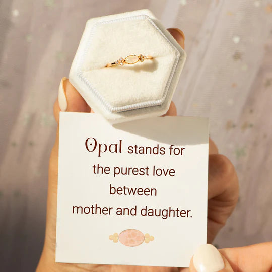 The Purest Love for Mother & Daughter Matching Oval Cut Opal Ring