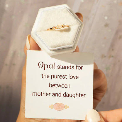 The Purest Love for Mother & Daughter Matching Oval Cut Opal Ring